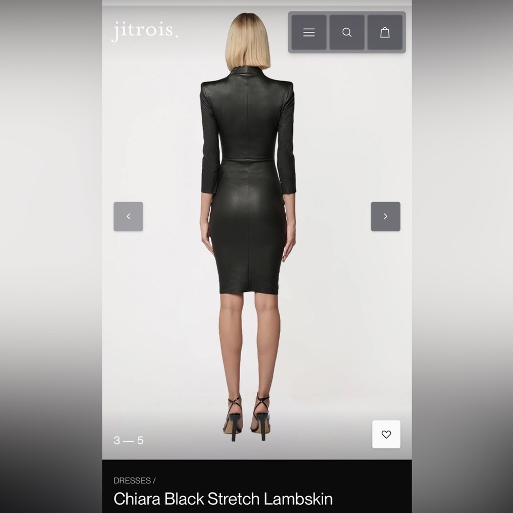 Jitrois Chiara Leather dress, size 34 - Picture 6 of 9